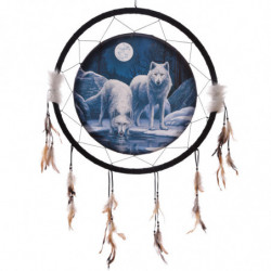 Attrape-rêves 60cm -Loups guerriers de l'hiver par Lisa Parker