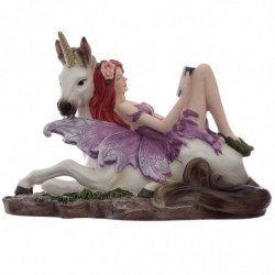 Figurine Fée - Fleur d'Eté avec Licorne