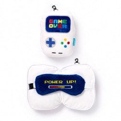Coussin de Voyage Relaxeazzz Peluché 2-en-1 avec Masque Yeux Game Over - Console de Jeu Vidéo