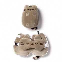 Coussin de Voyage Relaxeazzz Peluché 2-en-1 avec Masque Yeux Pusheen - Chat