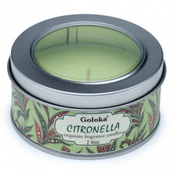 Bougie à la Cire de Soja dans Boîte en Etain Goloka - Citronelle