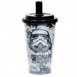 Gobelet PVC Double Paroi Renforcé 500ml avec Paille & Couvercle The Original Stormtrooper