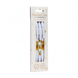 Lot de 3 Stylos en plastique recyclé (RABS) Cerf - Jan Pashley Stag