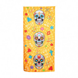 Serviette de Plage en Microfibre - Day of the Dead Jour des Morts