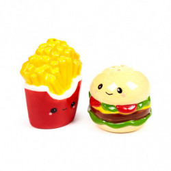 Ensemble Salière & Poivrière en céramique - Hammy le Burger & Frites Foodiemals