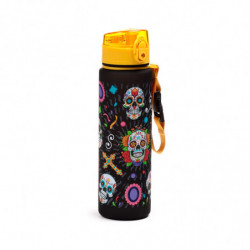 Gourde 600ml en Plastique Renforcé avec Couvercle à Bouton-poussoir - Day of the dead Jour des Morts