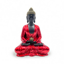 Boudha Thai Contemplation Rouge, Noir & Doré