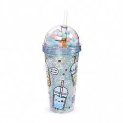 Gobelet Double-Paroi incassable avec paille et charmes - Foodiemals Bubble Tea