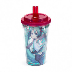 Gobelet Double-Paroi incassable avec paille - Hatsune Miku
