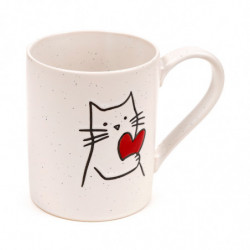 Mug en grès - Chat avec Cœur