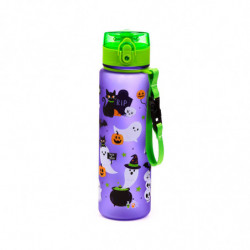 Gourde 600ml en Plastique Renforcé avec Couvercle à Bouton-poussoir - Fantômes Effrayants