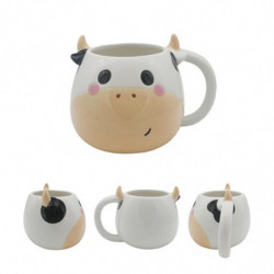 Mug en Céramique - Tête de Vache Noire et Blanche