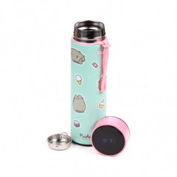 Gourde Isolée en Acier Inoxydable avec Thermomètre Digital - Pusheen le Chat Bonbons