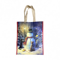 Sac de Courses Réutilisable Lisa Parker -  Chats de Noël & Bonhomme de Neige