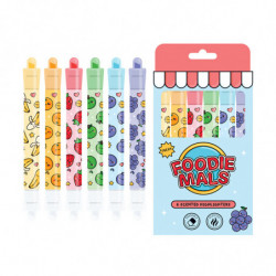 Ensemble de 6 Surligneur Effaçables et Parfumés - Foodiemals Fruits