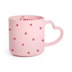 Mug en Porcelaine à Anse Décorée Cœur - Amore